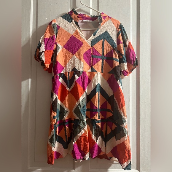 THML Colorful Geometric Pattern Dress - Picture 1 of 5